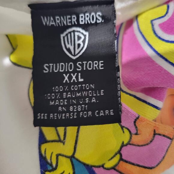 Vintage Tweety Bird Tee Warner Bros T Shirt Graphic White Cotton Crew Neck XXL - Picture 10 of 15